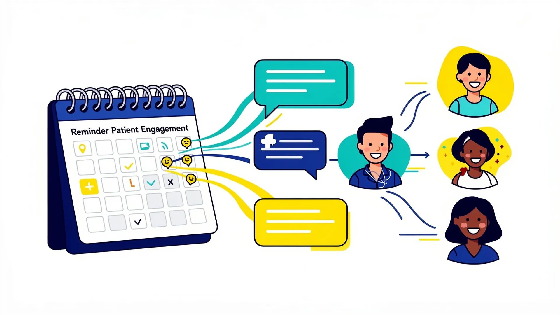 Automated patient engagement calendar with message flows