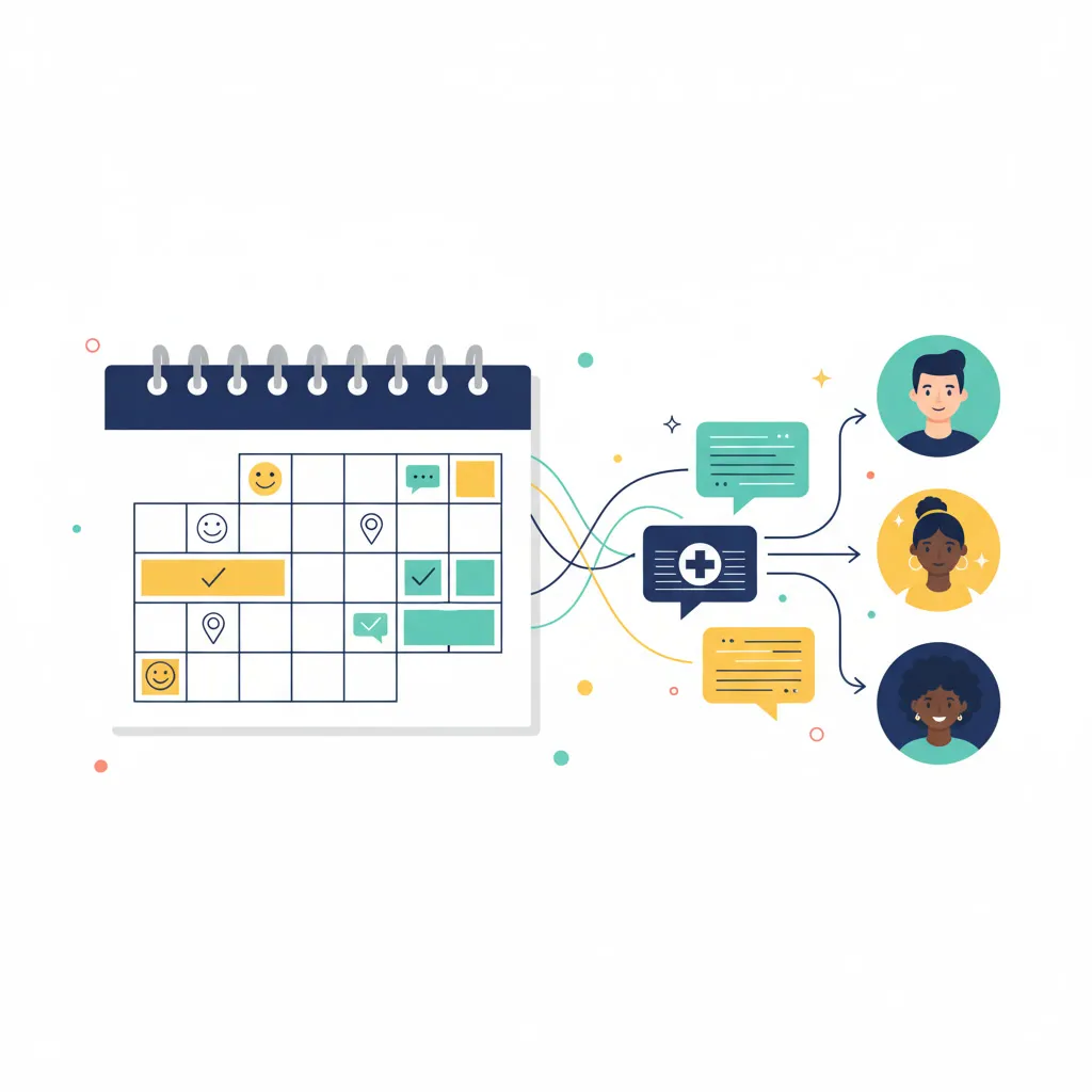 Automated patient engagement calendar with message flows