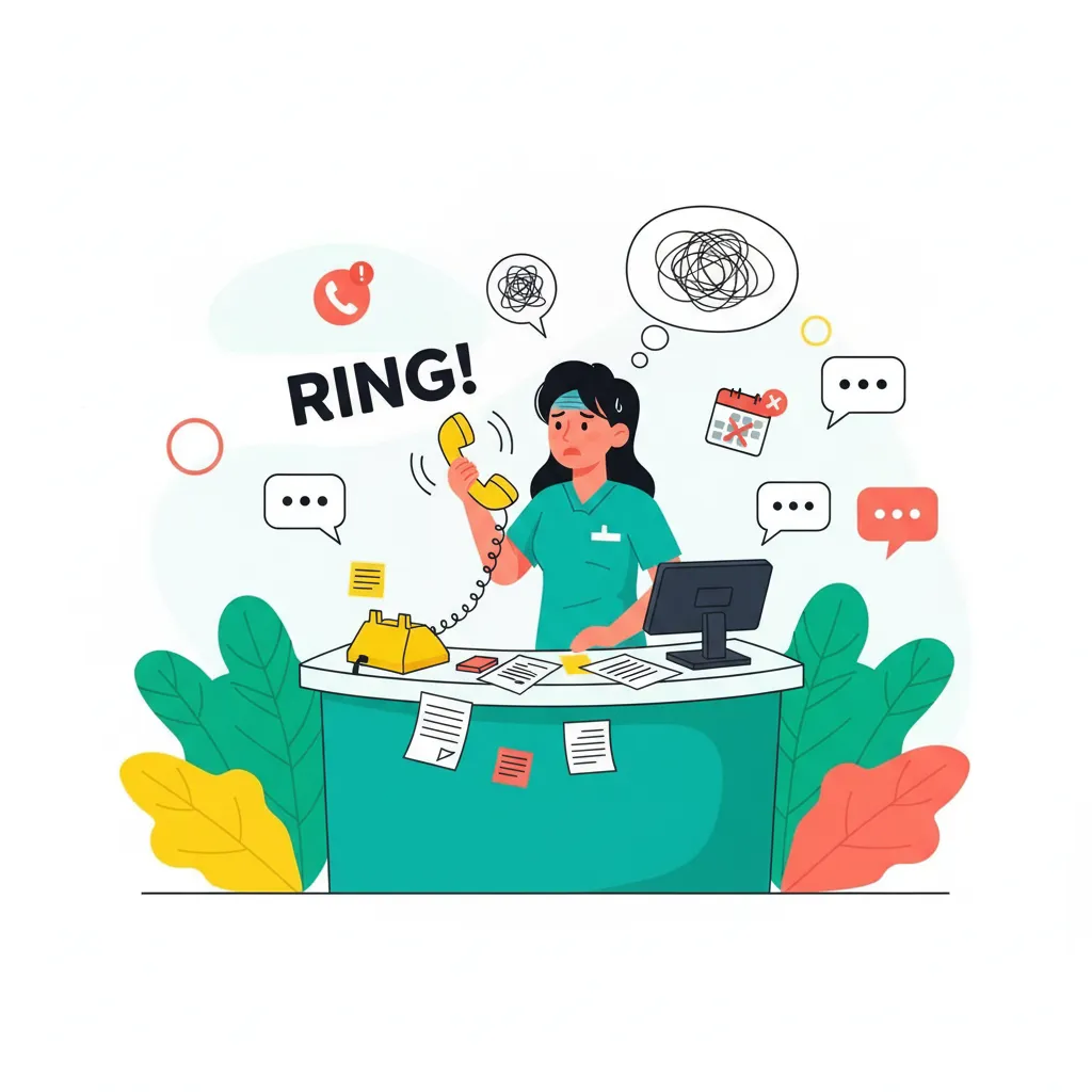 Overwhelmed front desk staff at optometry practice