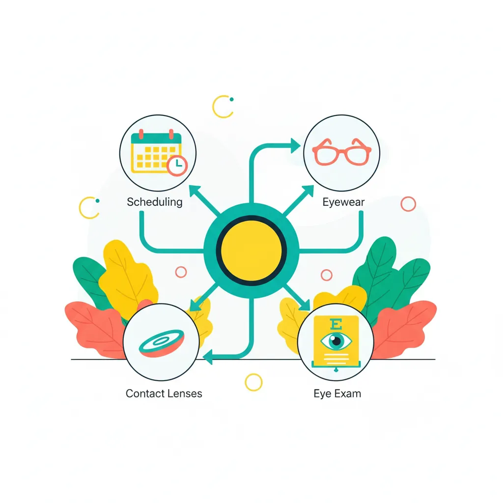 Optometry workflow elements connected together